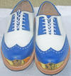 Bari Royal Blue wing tip gold toe golf shoes