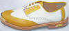 Bari-Yellow lizard wing tip gold toe golf shoes